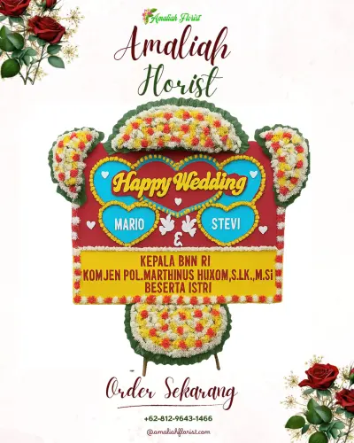 Karangan Papan Bunga Pernikahan di Mande